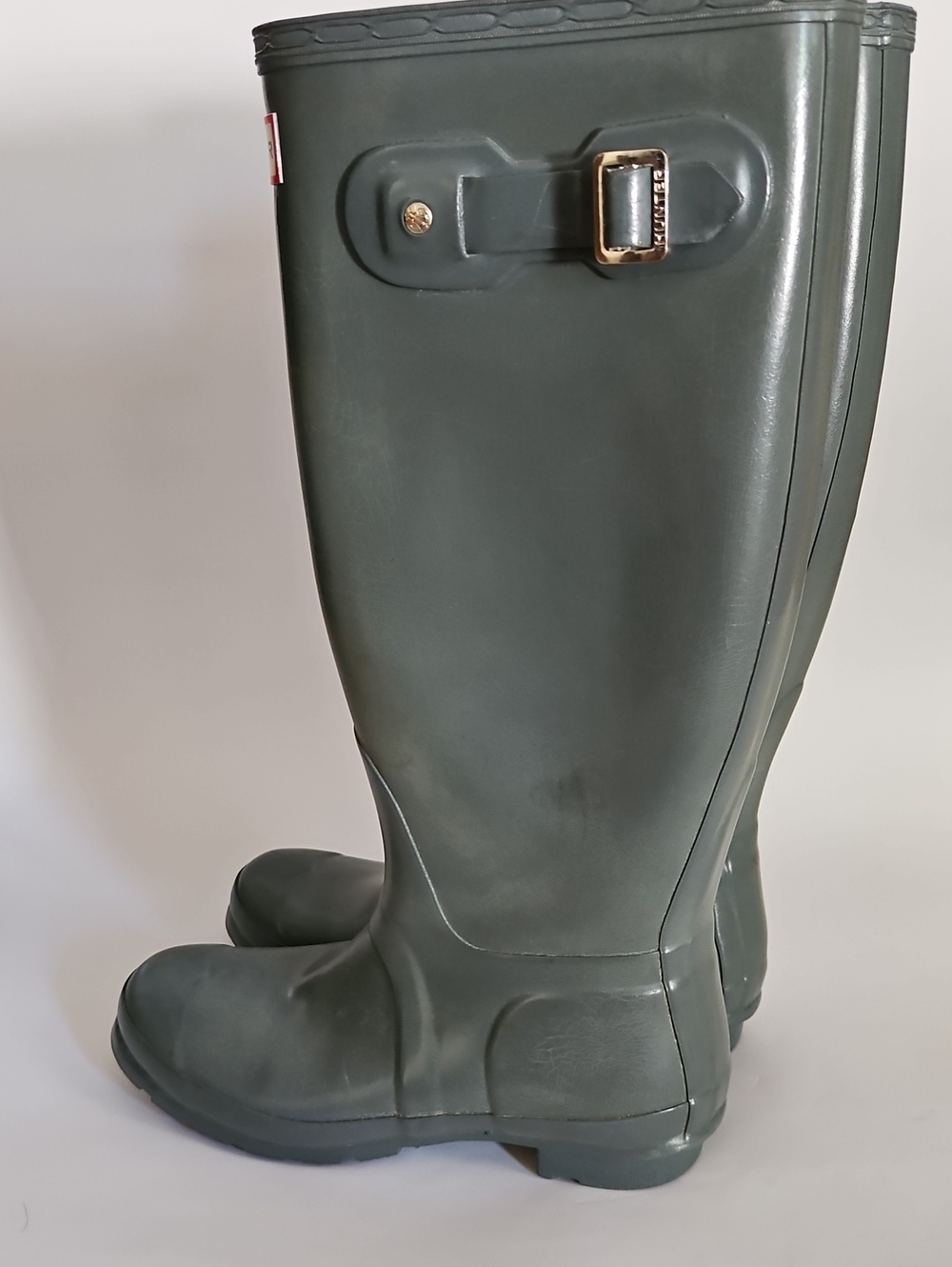 HUNTER Tall Green Rain Boots Size 7 - Picture 8 of 12
